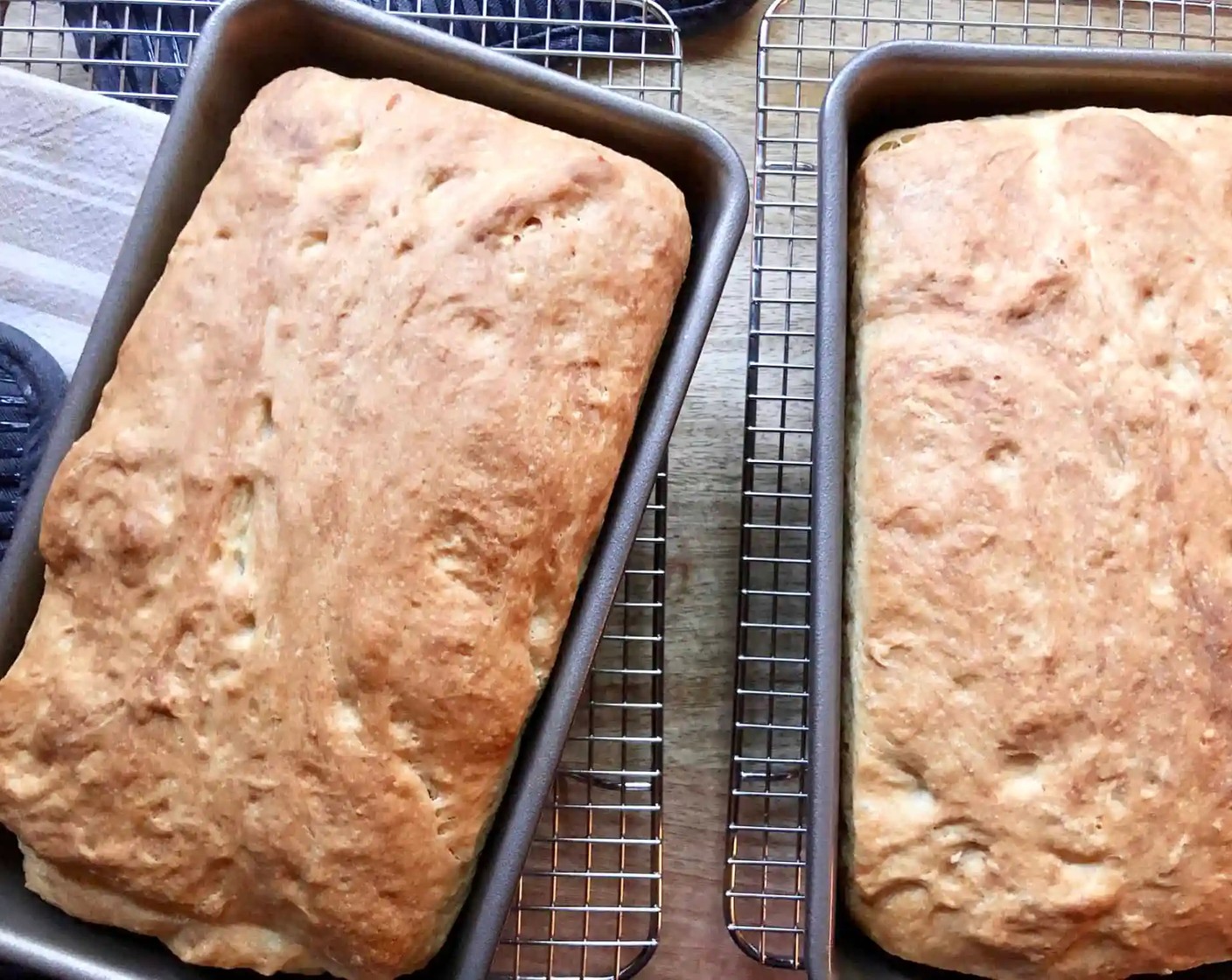 step 7 Transfer the pans to the oven and bake for 40-45 minutes, until the tops are golden brown and firm to the touch.