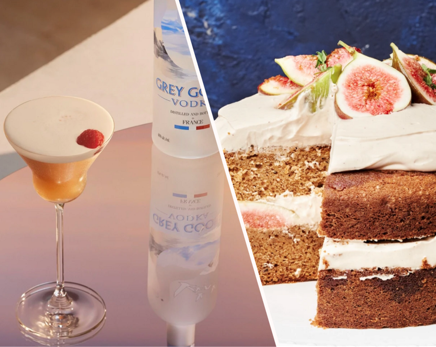 Earl Grey Fig Cake and French Martini Cocktail