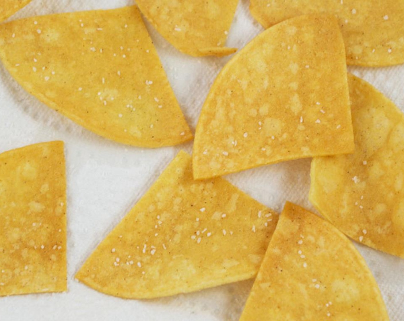 step 5 Lay your tortilla chips out on a plate lined with paper towels in one layer.