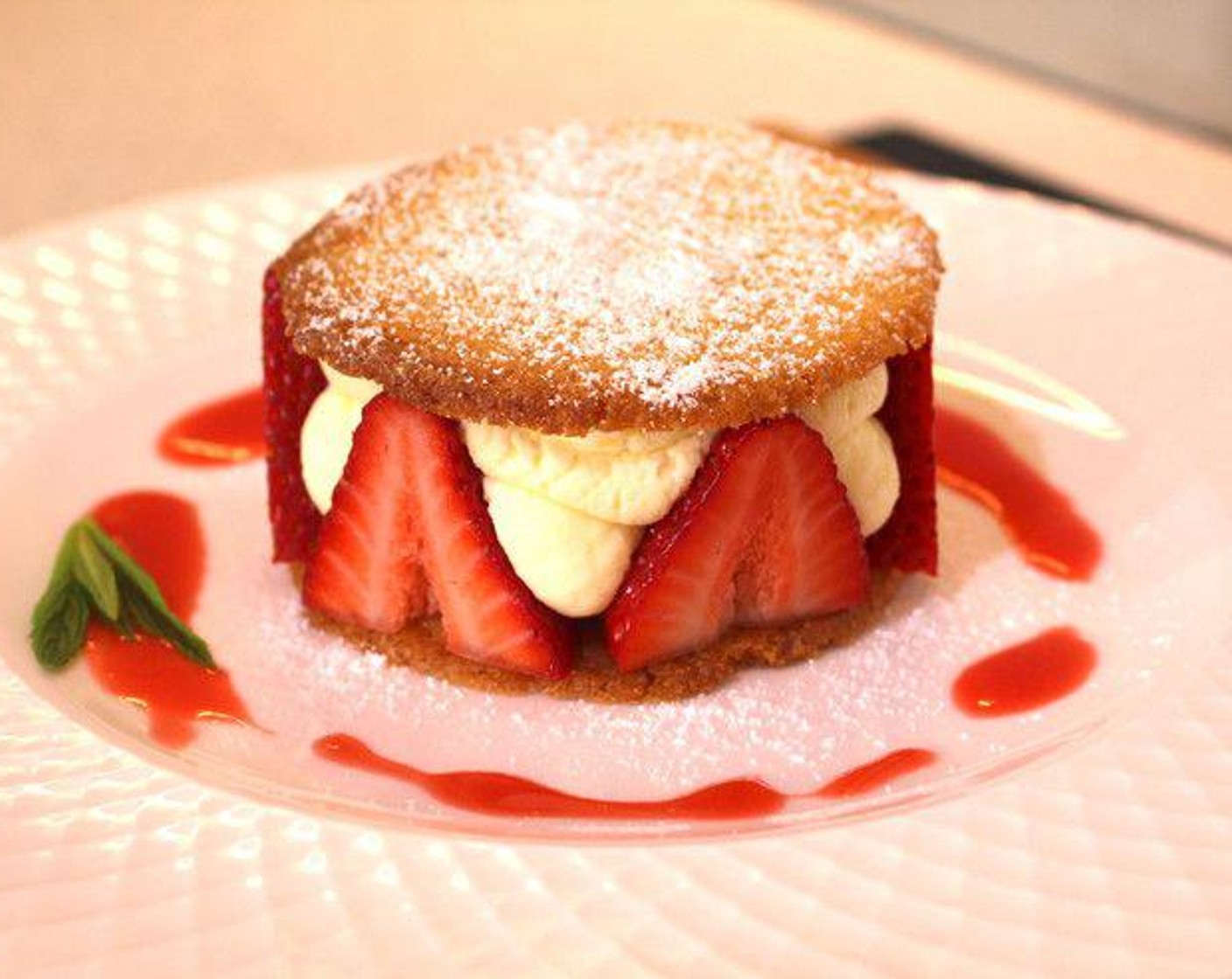 Strawberries with Sable Biscuits and Orange and Lemon Syllabub