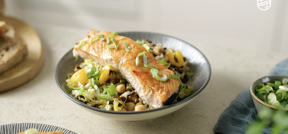 Salad with Salmon and Lentils Recipe | SideChef