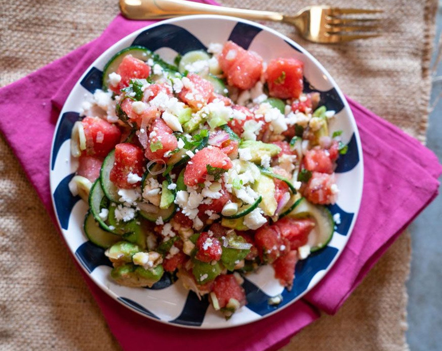 Watermelon Feta Mint Salad