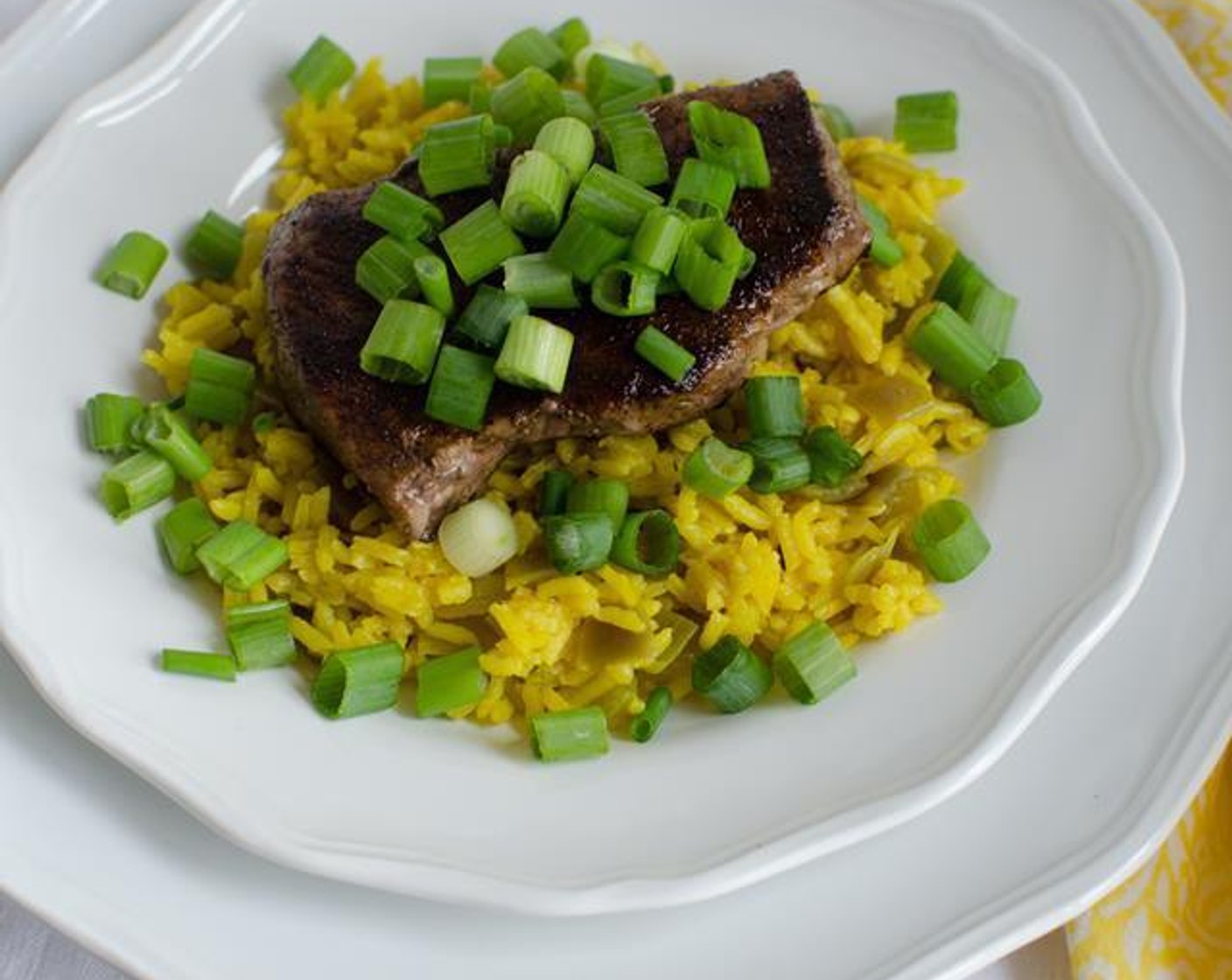 Ancho-Rubbed Steak with Sugar Snap Peas & Rice