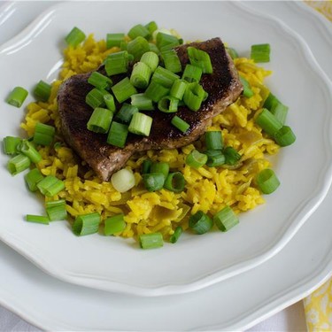 Ancho-Rubbed Steak with Sugar Snap Peas & Rice Recipe | SideChef