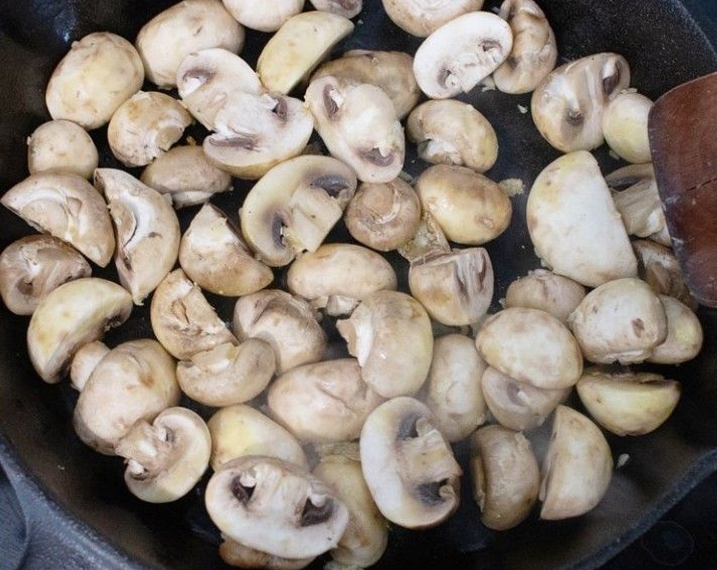 step 2 Add the White Mushrooms (3 cups) and stir-fry for 2-3 minutes.