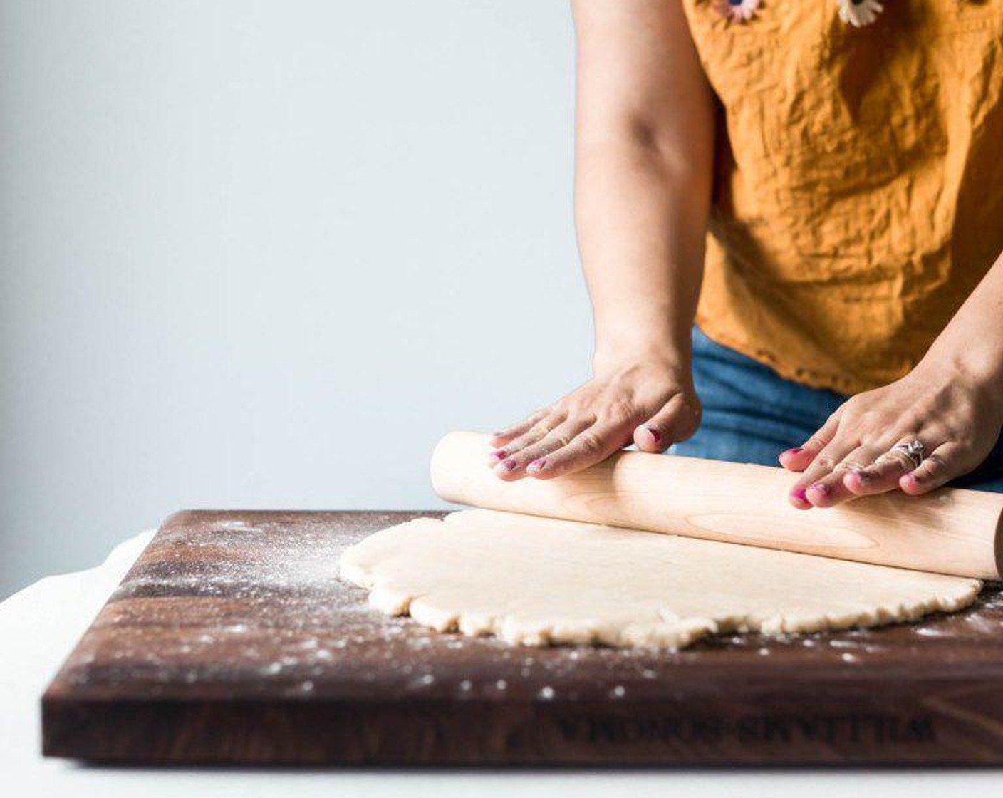 step 6 Roll out dough as thin as you can get it, about a 12-inch disk.