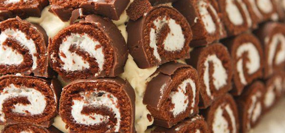 Frozen Swiss Cake Roll Ice Cream Sandwich Cake Recipe | SideChef