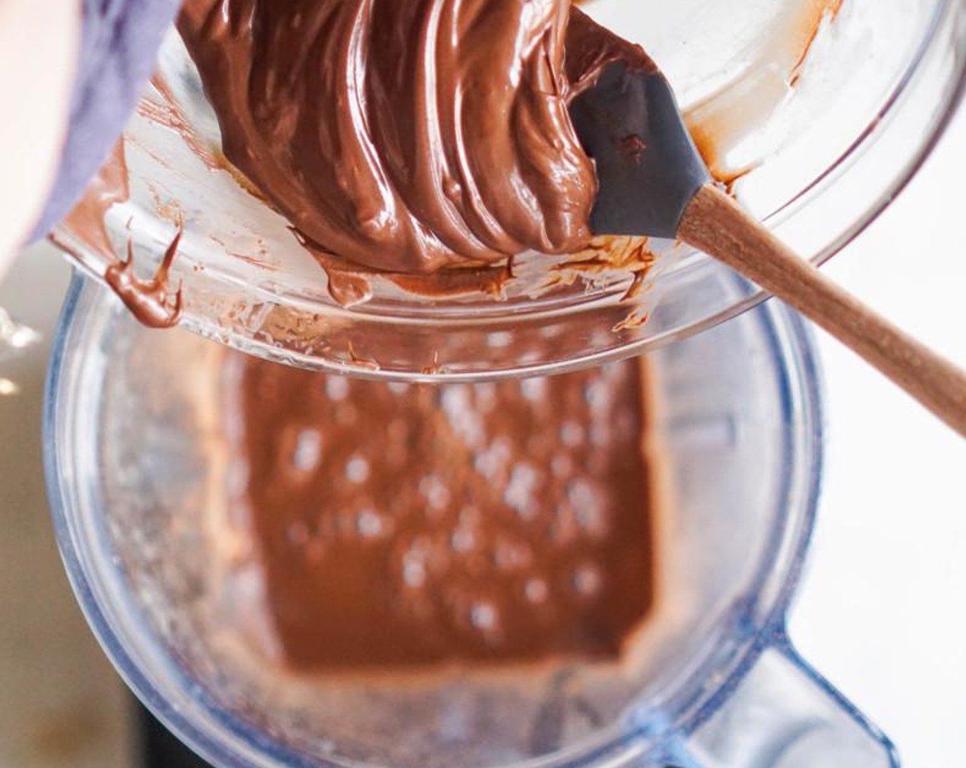 step 5 Melt the Chocolate Chips (1/3 cup) in a microwave safe bowl. Add to the blender and blend 2 seconds until combined.