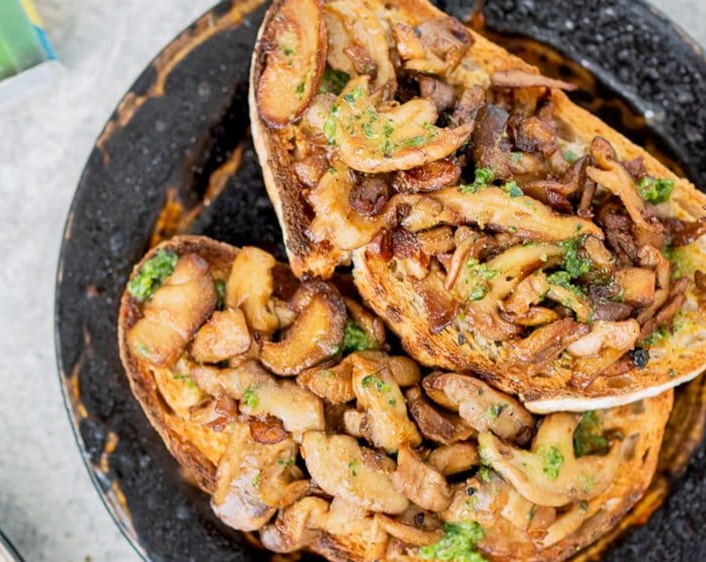 St. George's Mushroom on Toast Wild Garlic Pesto