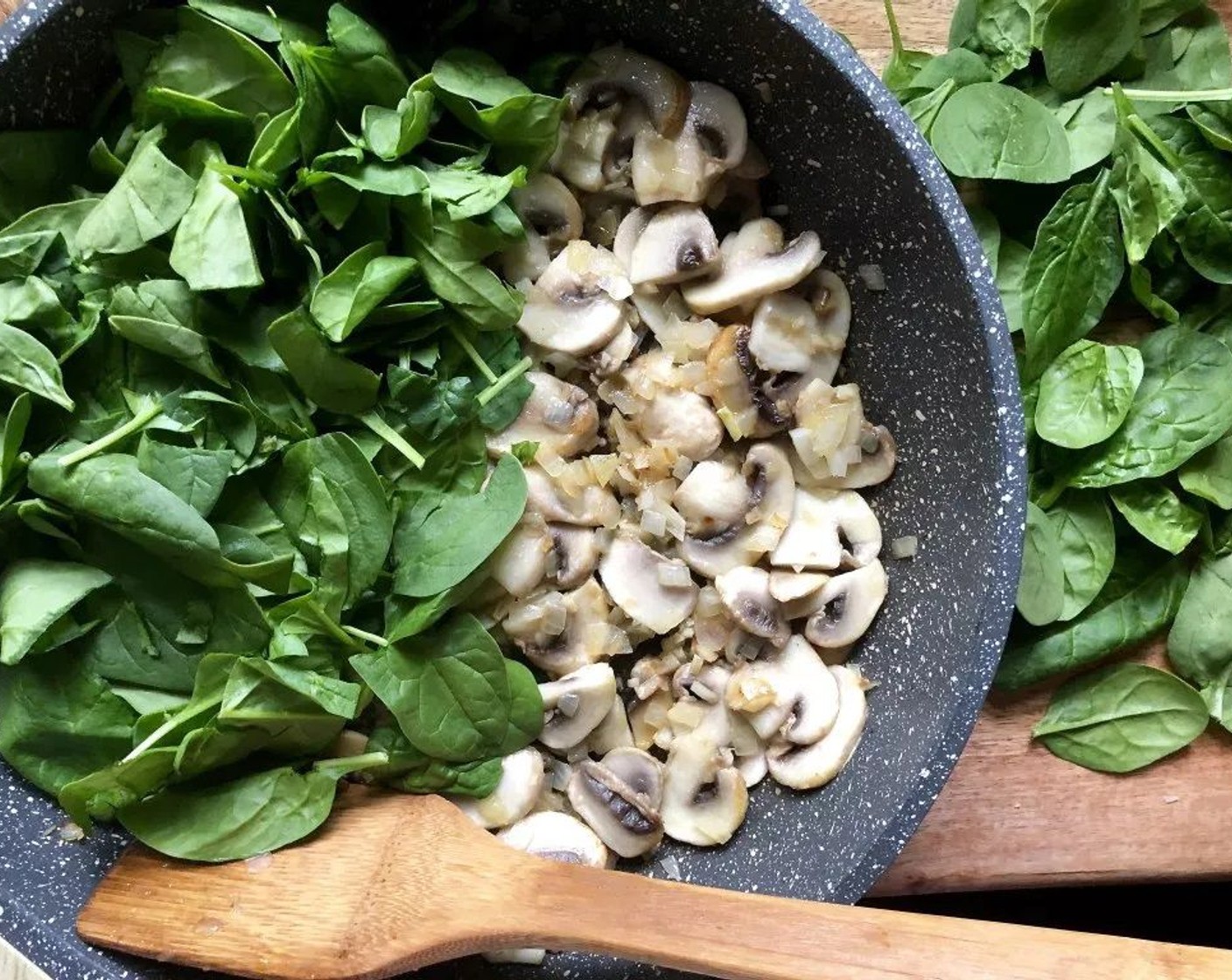 step 5 Remove from heat, and stir in Part-Skim Ricotta Cheese (1/2 cup), Mozzarella Cheese (1/2 cup), Fresh Basil (2 Tbsp), Salt (1/2 tsp), and Crushed Red Pepper Flakes (1/8 tsp).