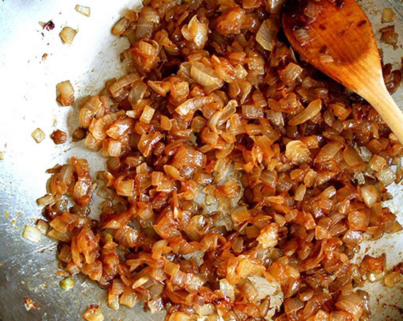 step 3 Sprinkle the Granulated Sugar (1/2 tsp) on top and cook for another ten to fifteen minutes. stirring more frequently now, until the onions have turned a nice deep brown.