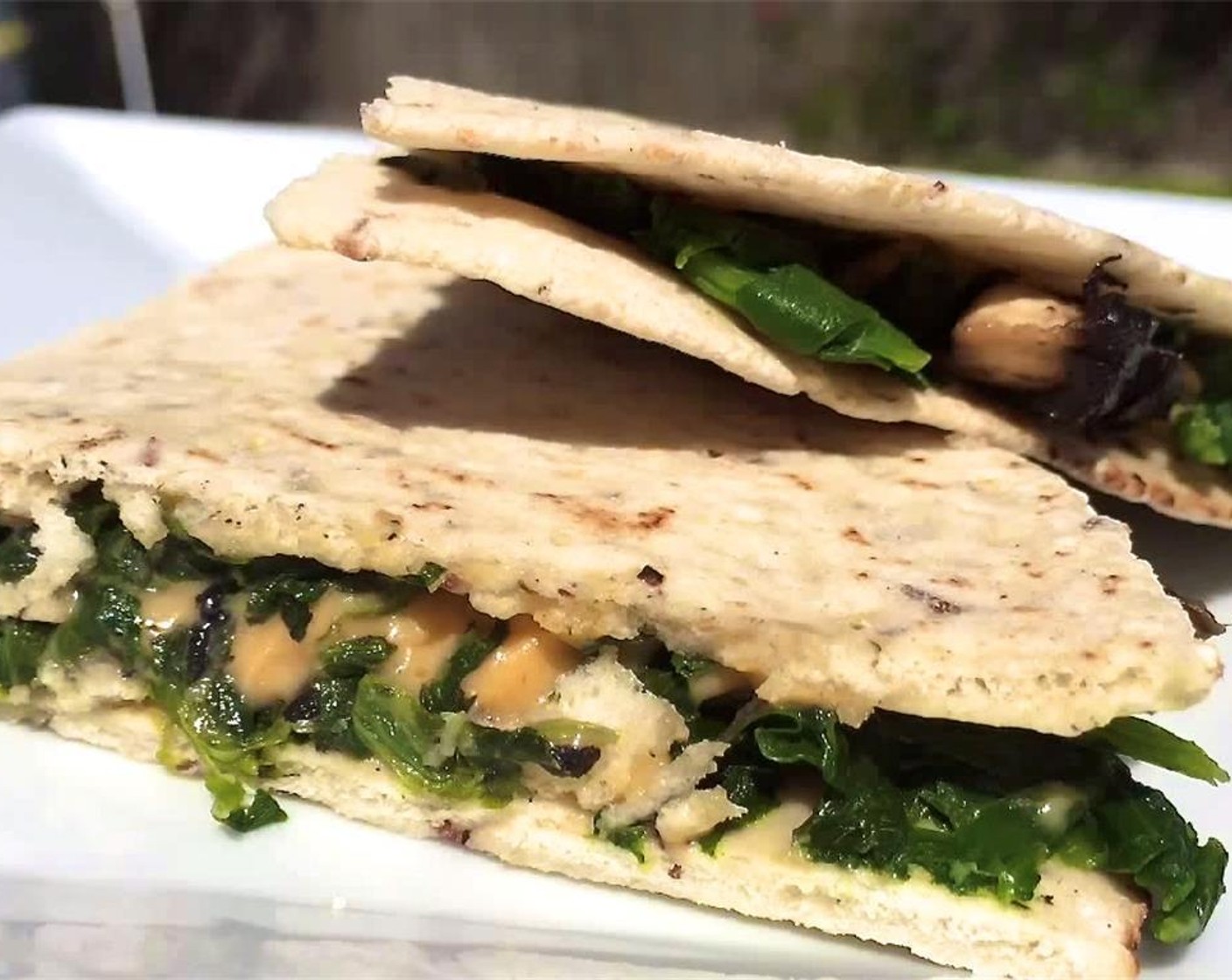 step 2 Move mixture from the pan to one half of the Flax and Millet Lavash (1). Fold over, and toast in the toaster oven until golden. Serve, and enjoy!