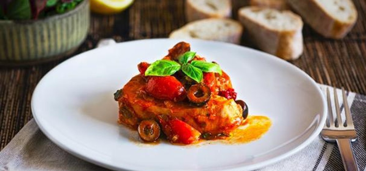 Easy Tuna Steak Southern Italian Style with Capers and Black Olives