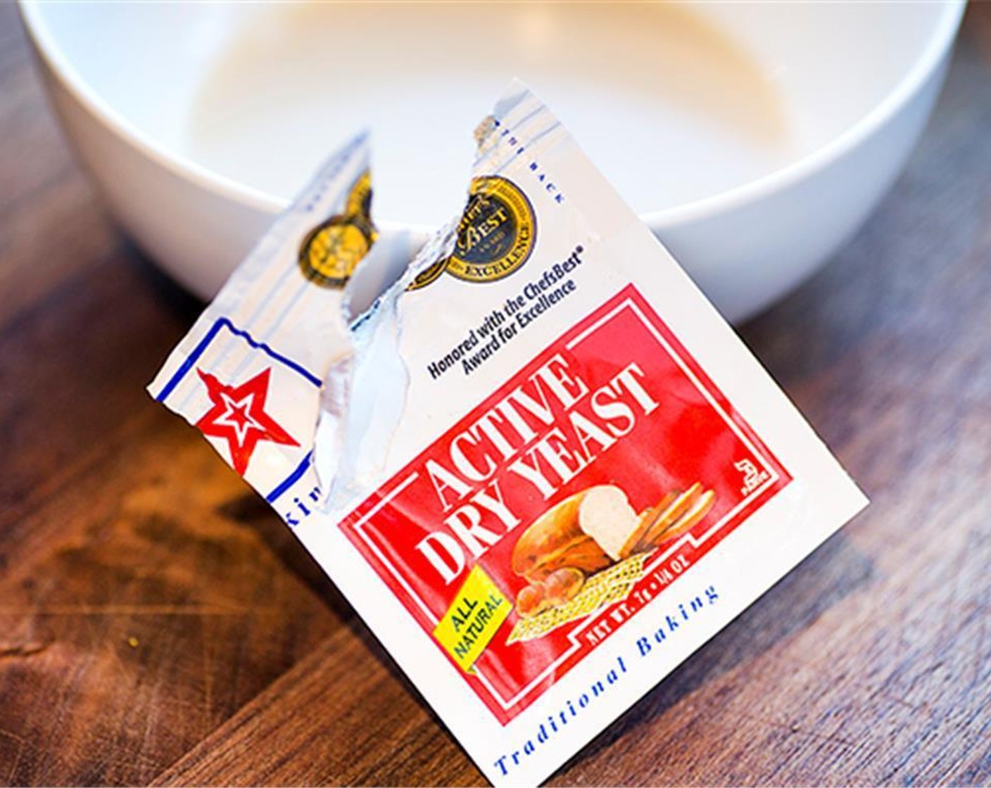 step 1 In a bowl, dissolve Active Dry Yeast (1 pckg) in Water (4 Tbsp). Let stand until foamy, 10 minutes.