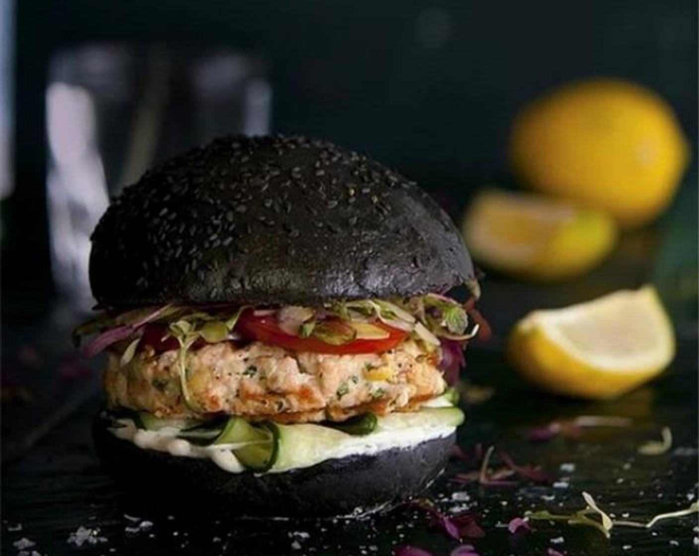 Black Salmon Burger