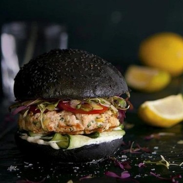 Black Salmon Burger Recipe | SideChef