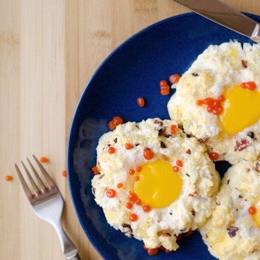 Eggs in Clouds with Sriracha Caviar Recipe | SideChef