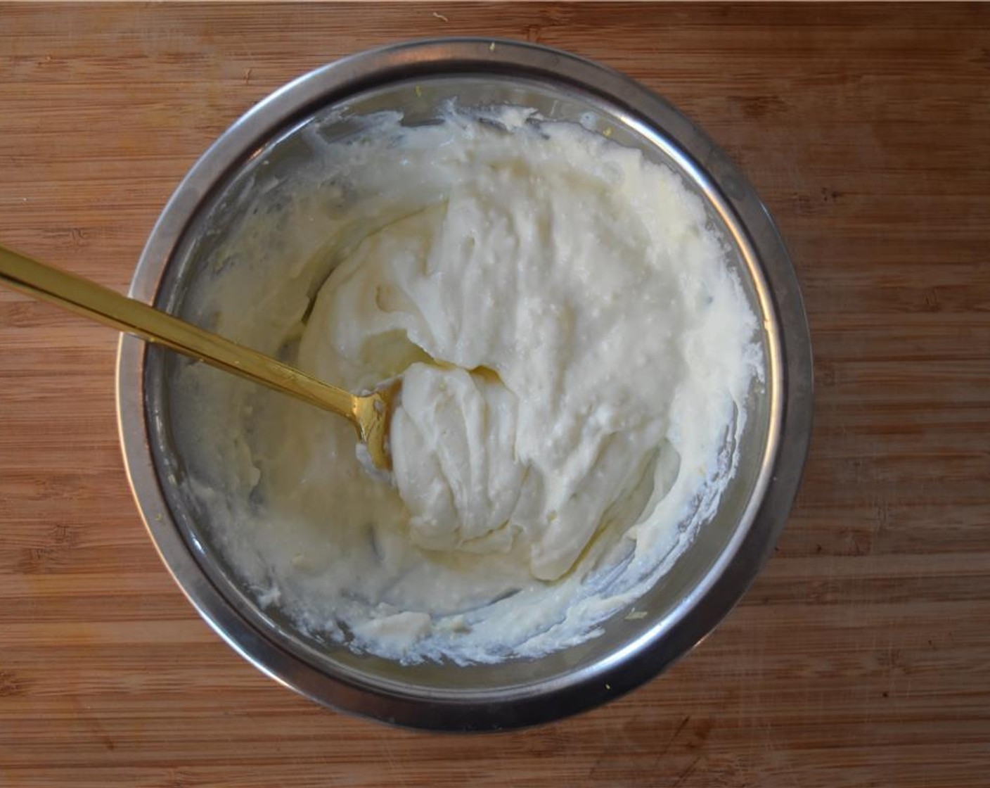 step 2 Whip the Ricotta Cheese (1 cup), 1 tsp zest and 2 tsp juice from the Lemon (1), Salt (1 pinch), and Honey (1 tsp) together.