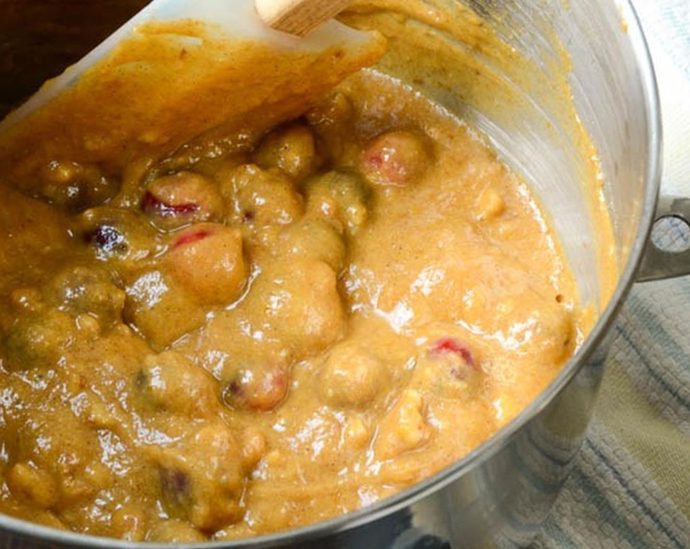 step 9 Add to the pumpkin mixture along with the Walnut (1 cup). Stir into the batter.