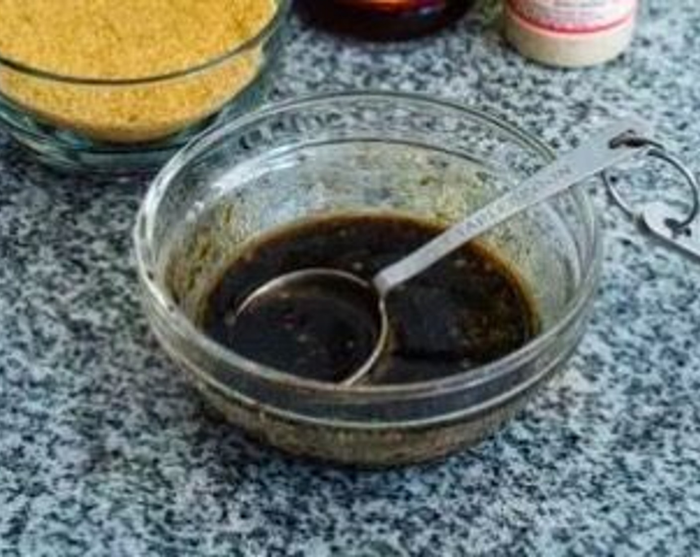 step 1 In a bowl, combine the Shaoxing Cooking Wine (3 Tbsp), Soy Sauce (3 Tbsp), Dark Soy Sauce (1 Tbsp), Sesame Oil (1 tsp), Brown Sugar (1 Tbsp), and Ground White Pepper (3 dashes).