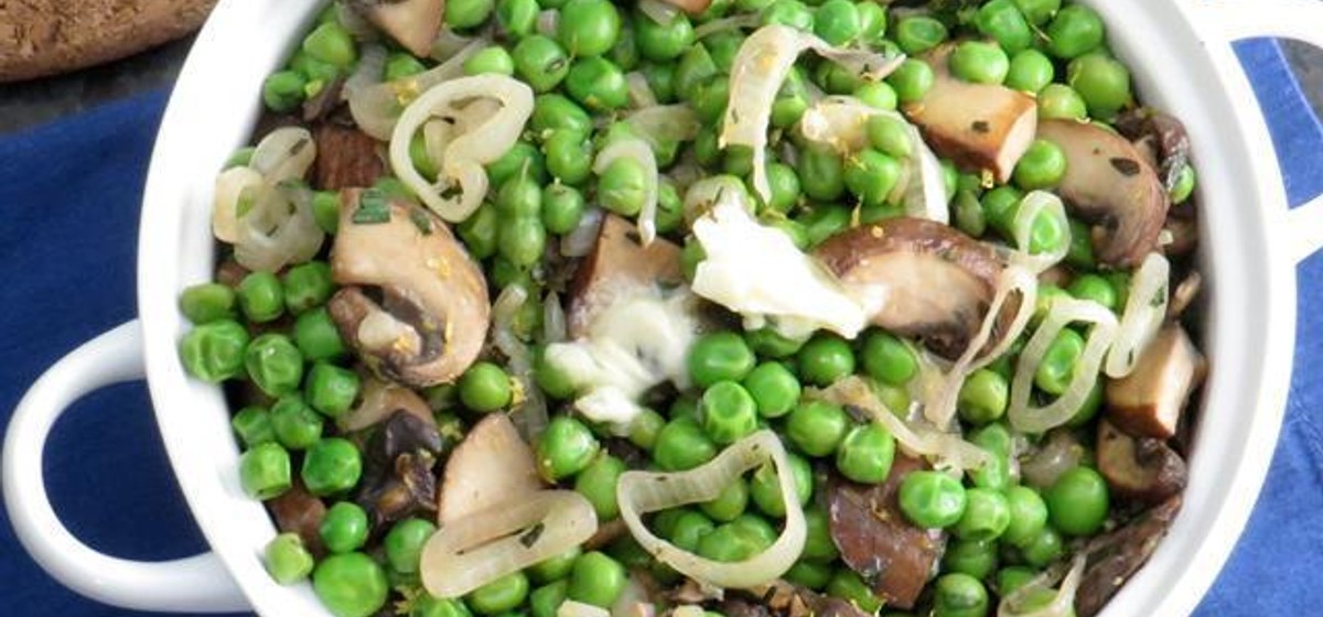Peas with Shallots, Mushrooms, and Tarragon Recipe SideChef