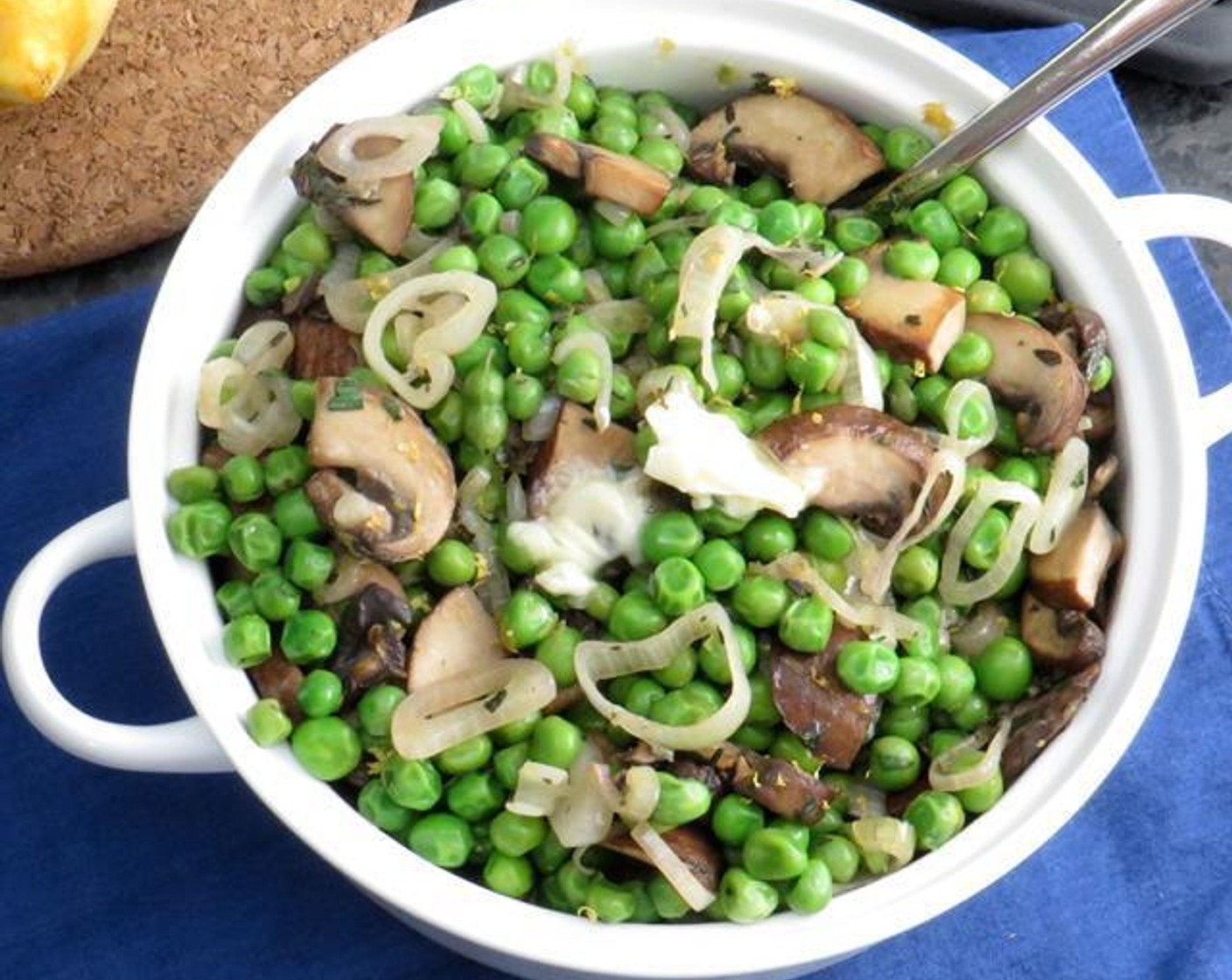 Peas with Shallots, Mushrooms, and Tarragon