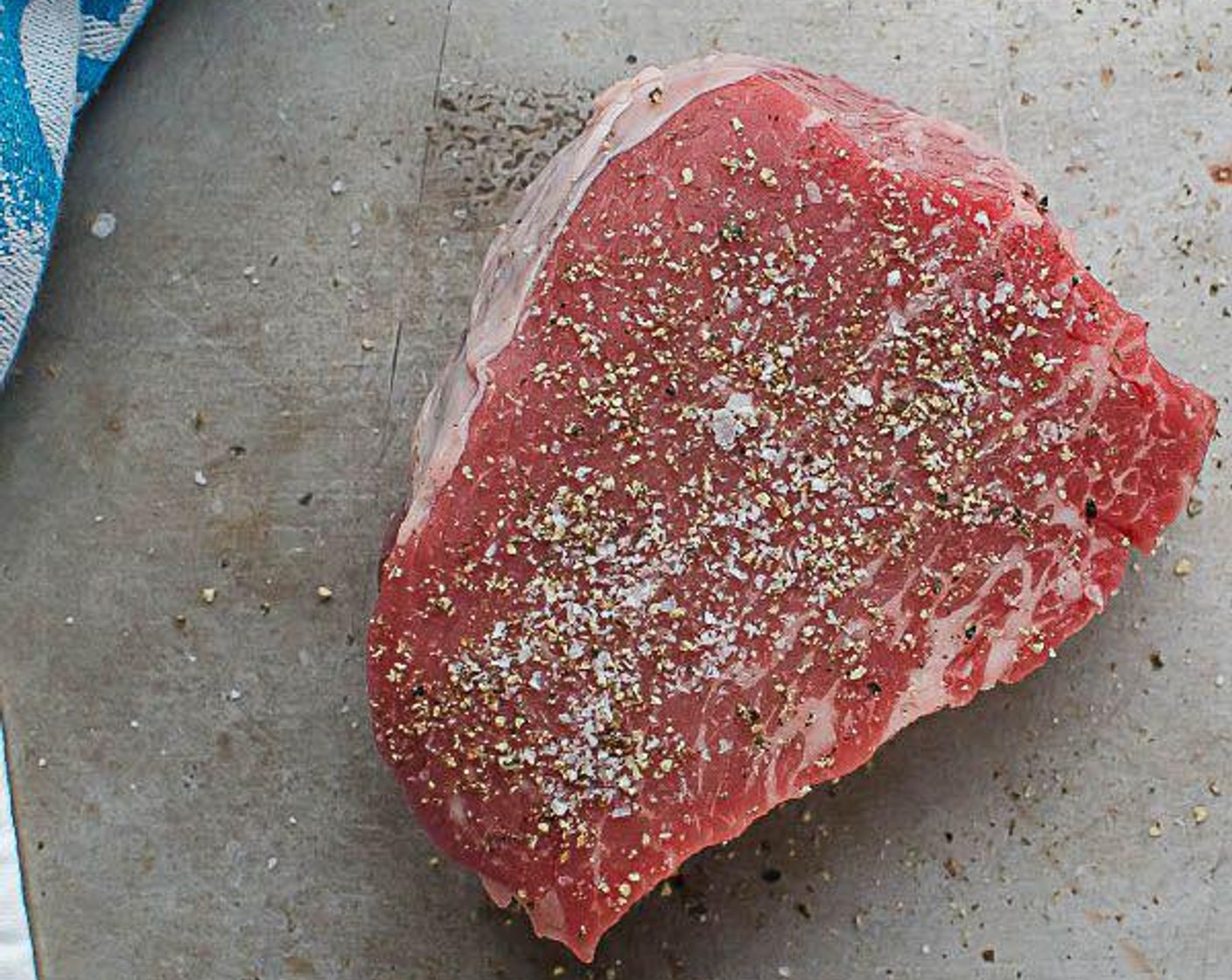 step 9 Season both sides of the steaks with Kosher Salt (1/2 tsp) and Ground Black Pepper (1/2 tsp).