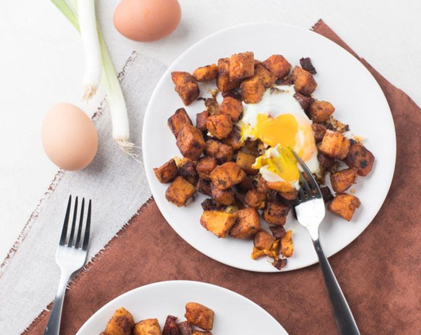 Moroccan Sweet Potato Hash with Eggs