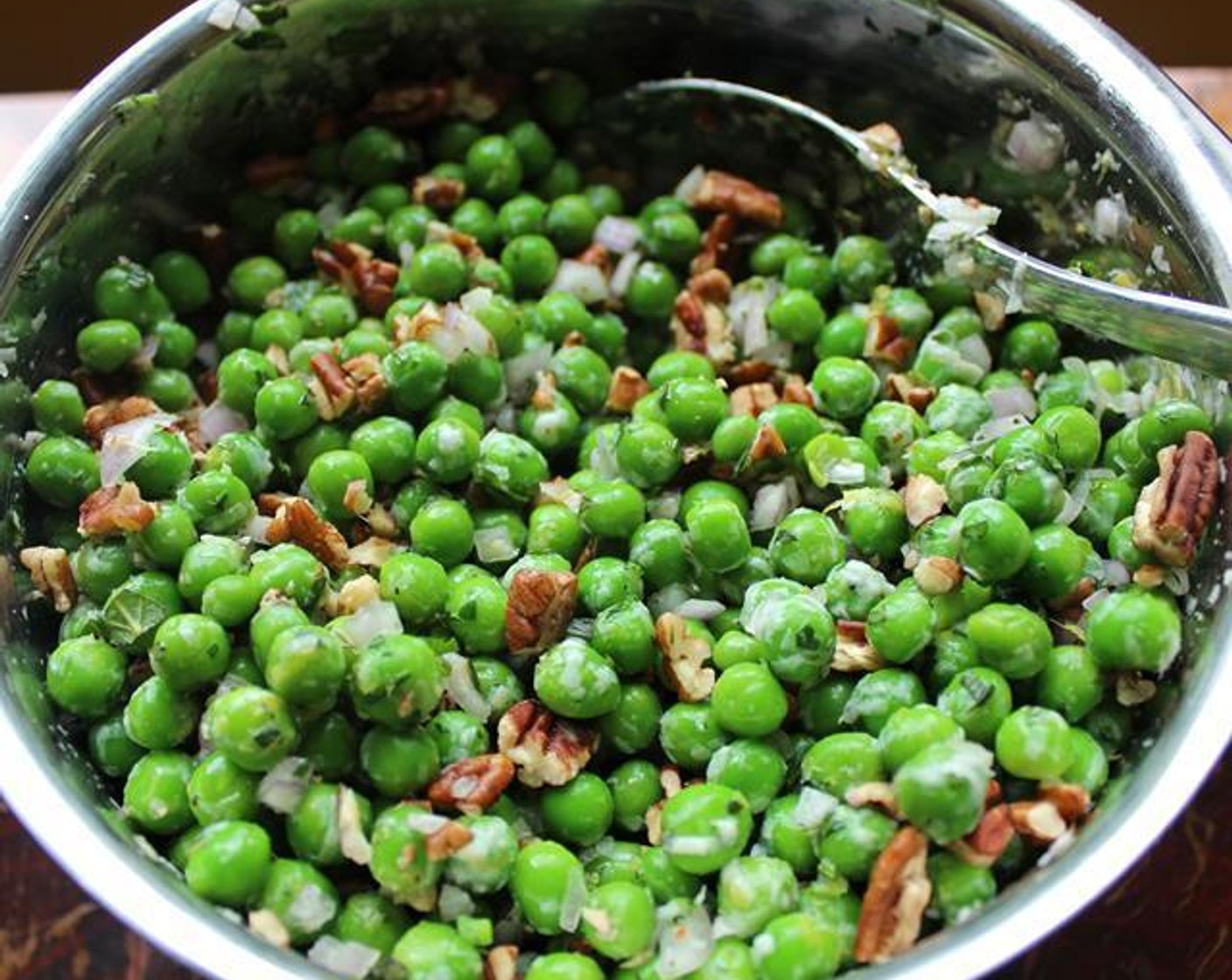 Pea Salad with Pecans and Parmesan
