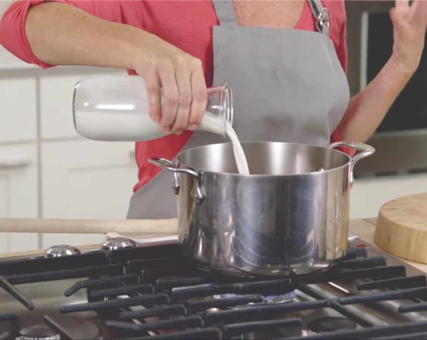 step 4 Add the Swanson® Thai Ginger Flavor Infused Broth (1 carton) and Unsweetened Coconut Milk (1 can) to the saucepan and heat to a boil.  Reduce the heat to medium-low. Cook for 5 minutes.