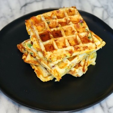 Bacon and Cheese Waffles Recipe | SideChef