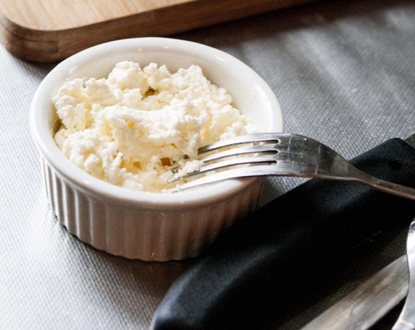 step 6 Mash Ricotta Cheese (1/2 cup) with the back of a spoon to make it creamier.