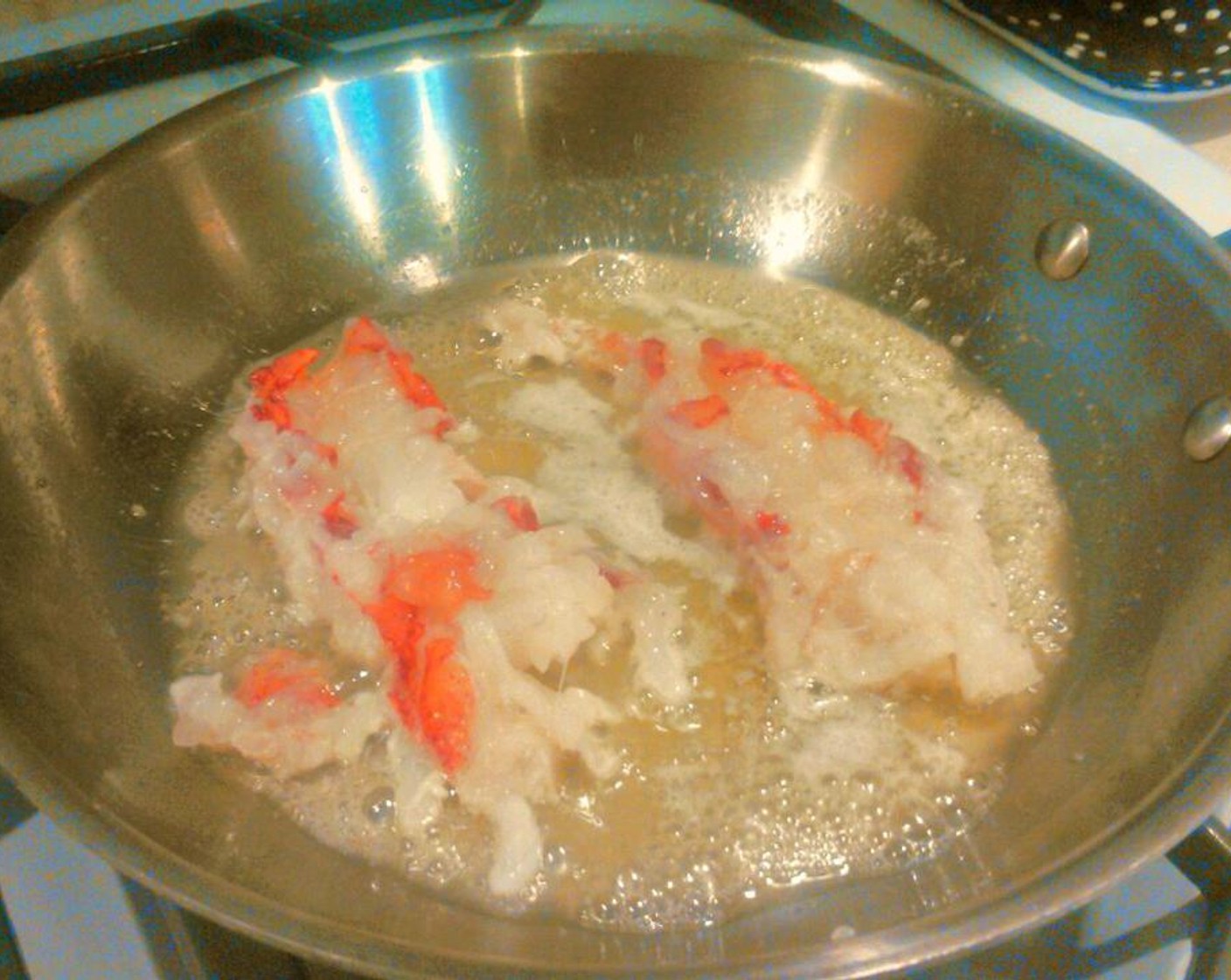 step 1 Gently pull Lobster Tails (2) from its shell. Set the shells aside, don't discard. Melt Margarine (2 Tbsp) and Olive Oil (2 Tbsp), in saute pan over medium heat. Once butter is melted, add lobster, sprinkle Old Bay® Seasoning (1/2 Tbsp) over the tails, and cook for 3 to 5 minutes.