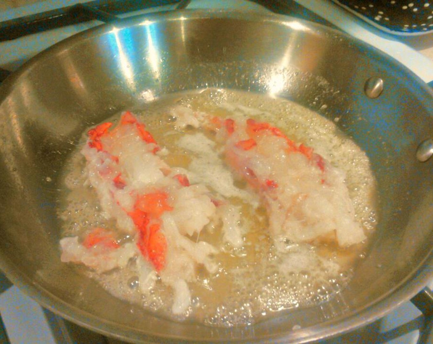 step 1 Gently pull Lobster Tails (2) from its shell. Set the shells aside, don't discard. Melt Margarine (2 Tbsp) and Olive Oil (2 Tbsp), in saute pan over medium heat. Once butter is melted, add lobster, sprinkle Old Bay® Seasoning (1 tsp) over the tails, and cook for 3 to 5 minutes.
