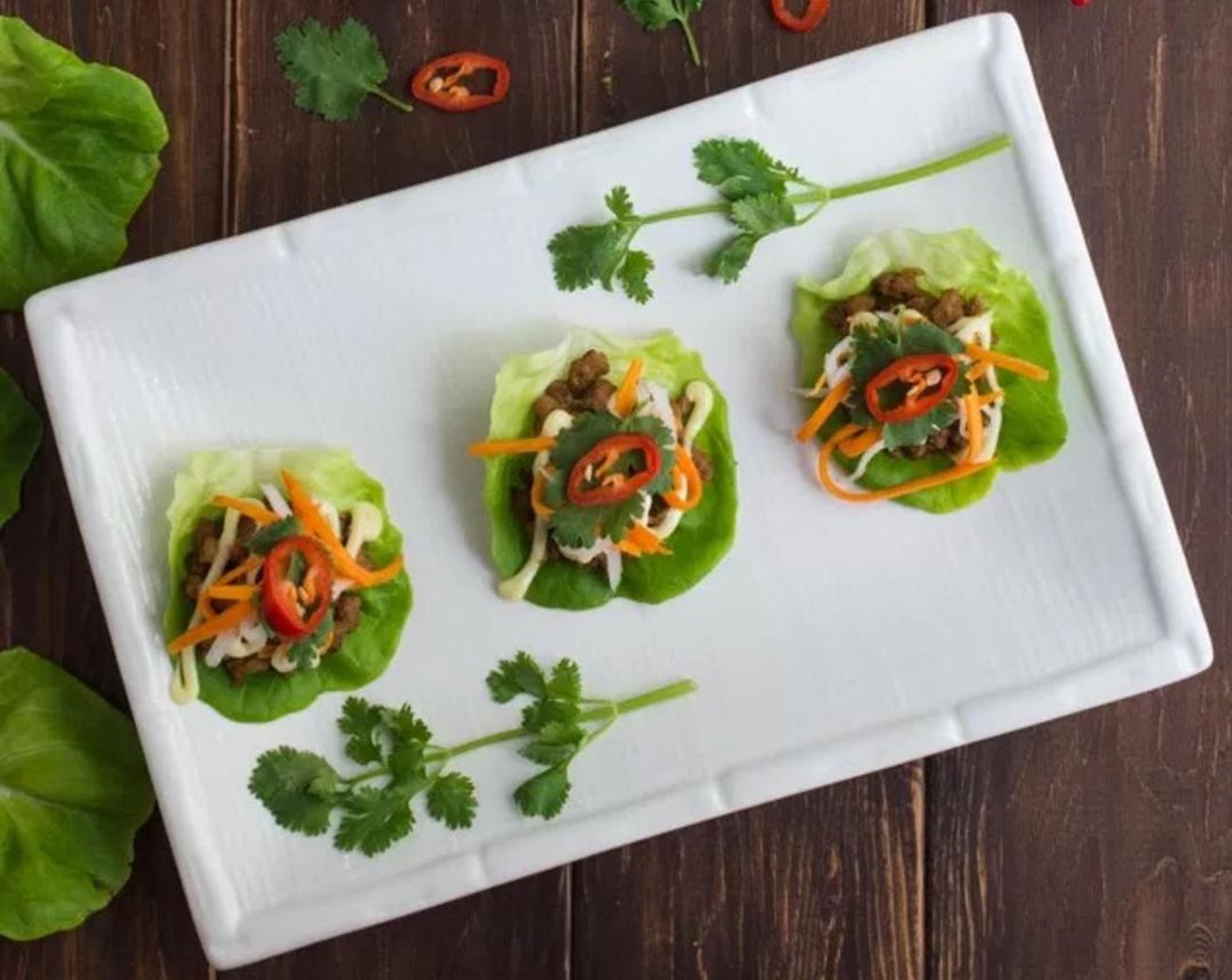 Lemongrass Pork Bahn Mi Lettuce Wraps