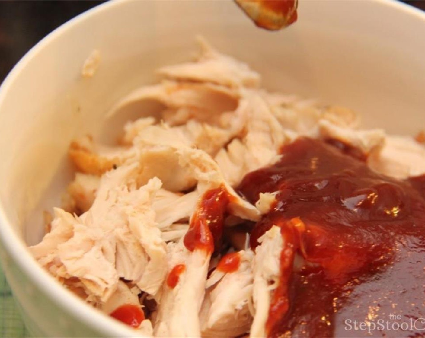 step 2 Mix together the Rotisserie Chicken (2 cups) and your favorite Barbecue Sauce (1/2 cup).