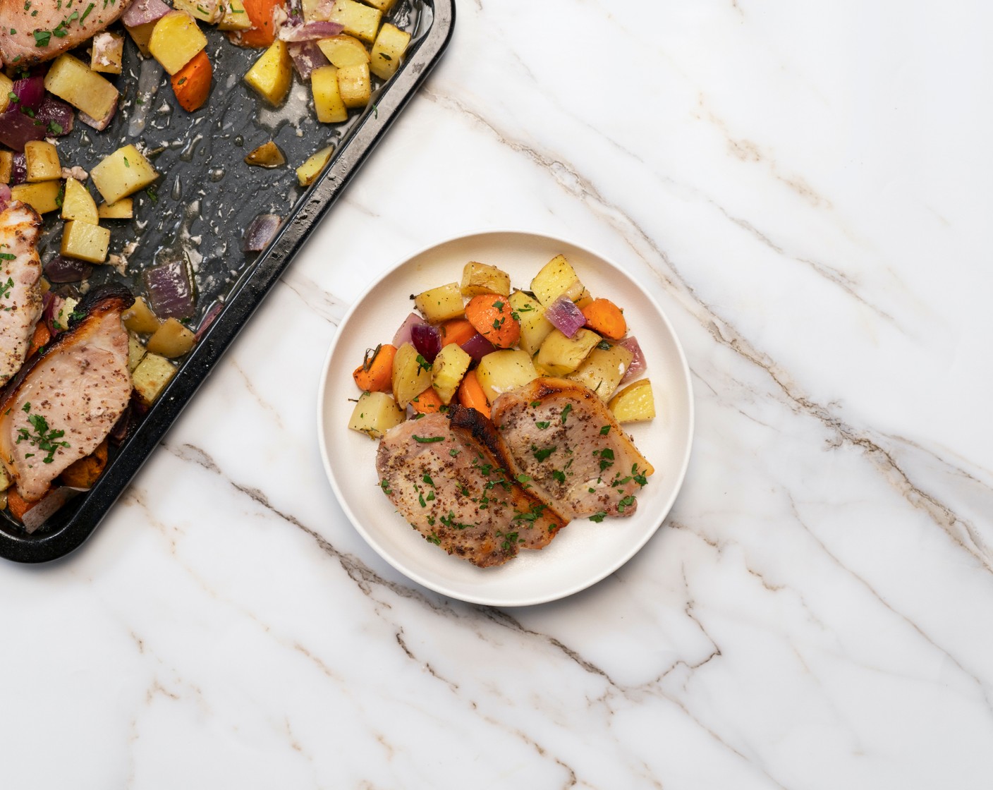 Sheet Pan Honey Mustard Pork Chop