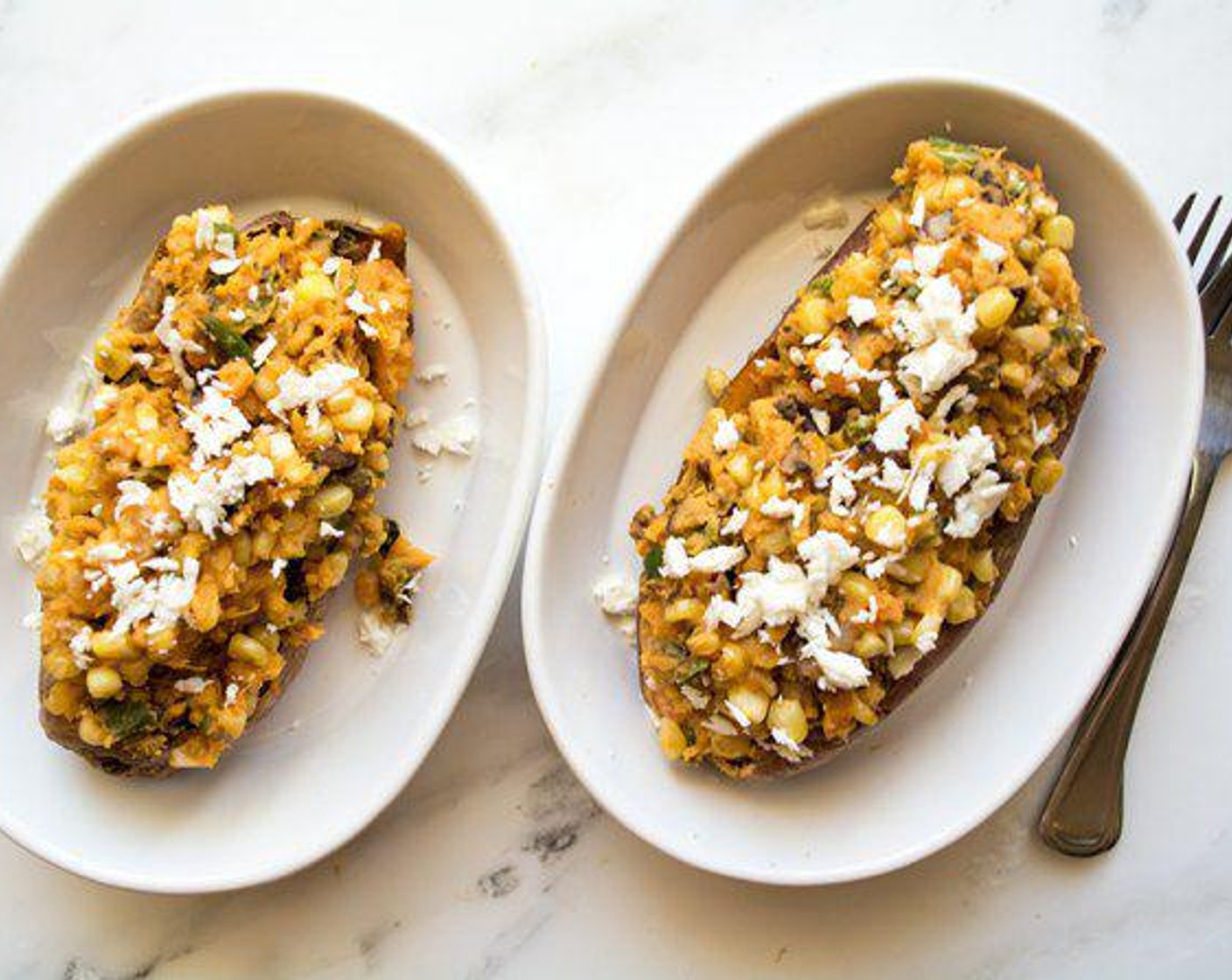 Stuffed Sweet Potatoes With Okra