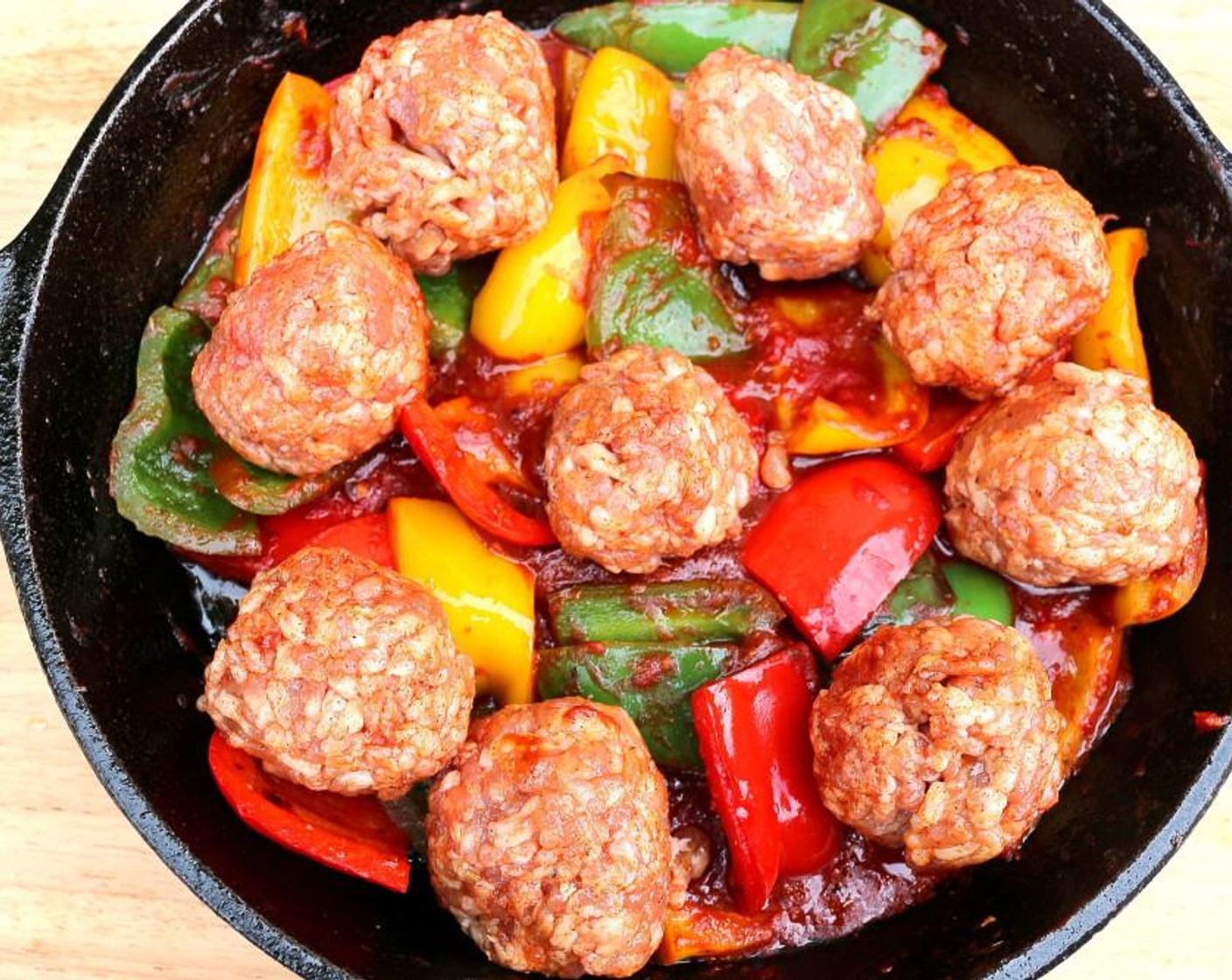 step 4 Top with the sausage balls and add Unsalted Chicken Stock (1 cup). Bake at 375 degrees F (190 degrees C) until sausage balls are cooked through but not dry, about 20 minutes.