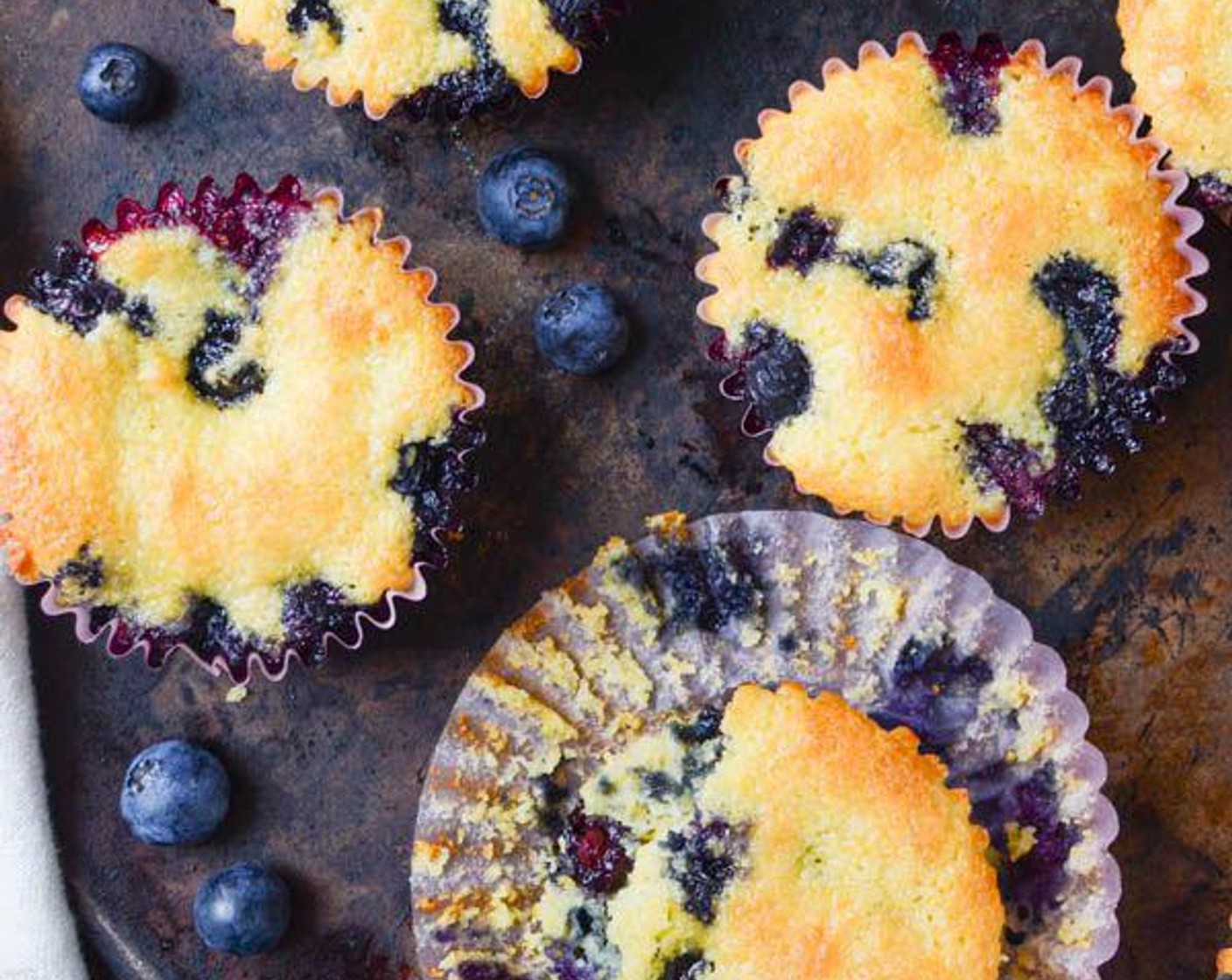 Lemon Blueberry Corn Muffins