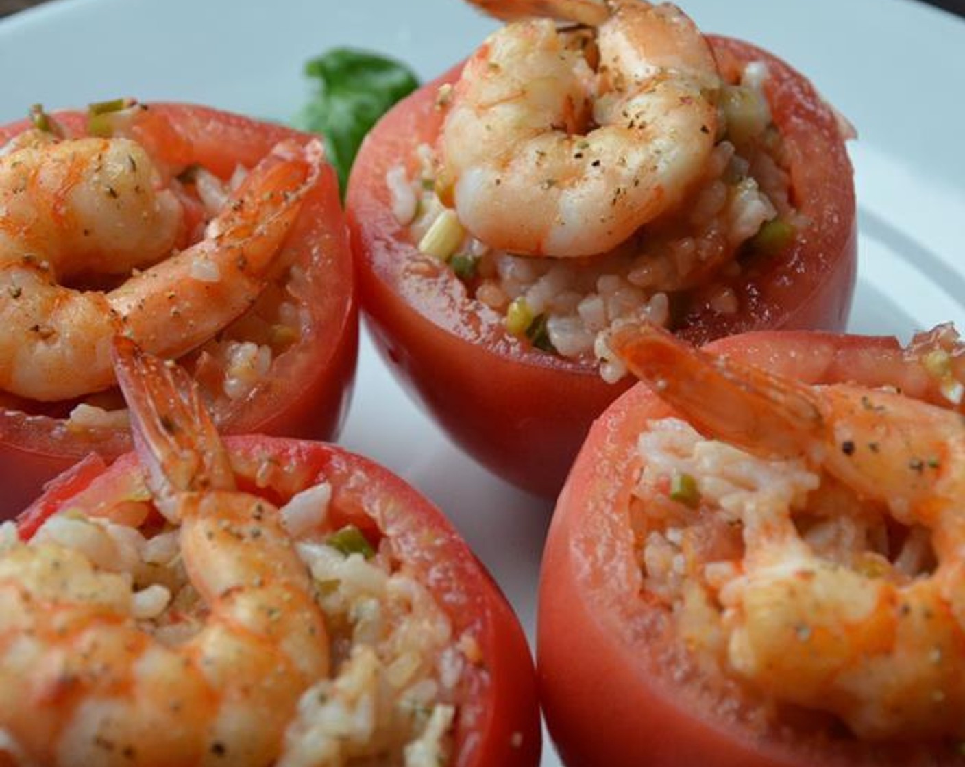Tomatoes Stuffed with Rice and Shrimp