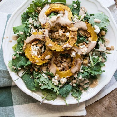 Delicata Squash and Barley Kale Salad Recipe | SideChef