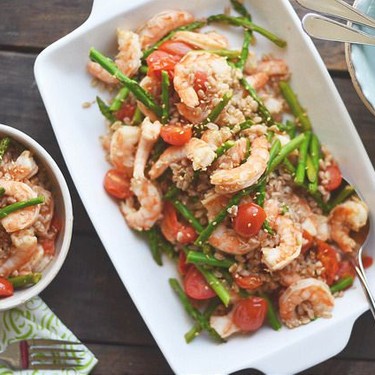 Asparagus and Shrimp Stir-Fry with Farro Recipe | SideChef