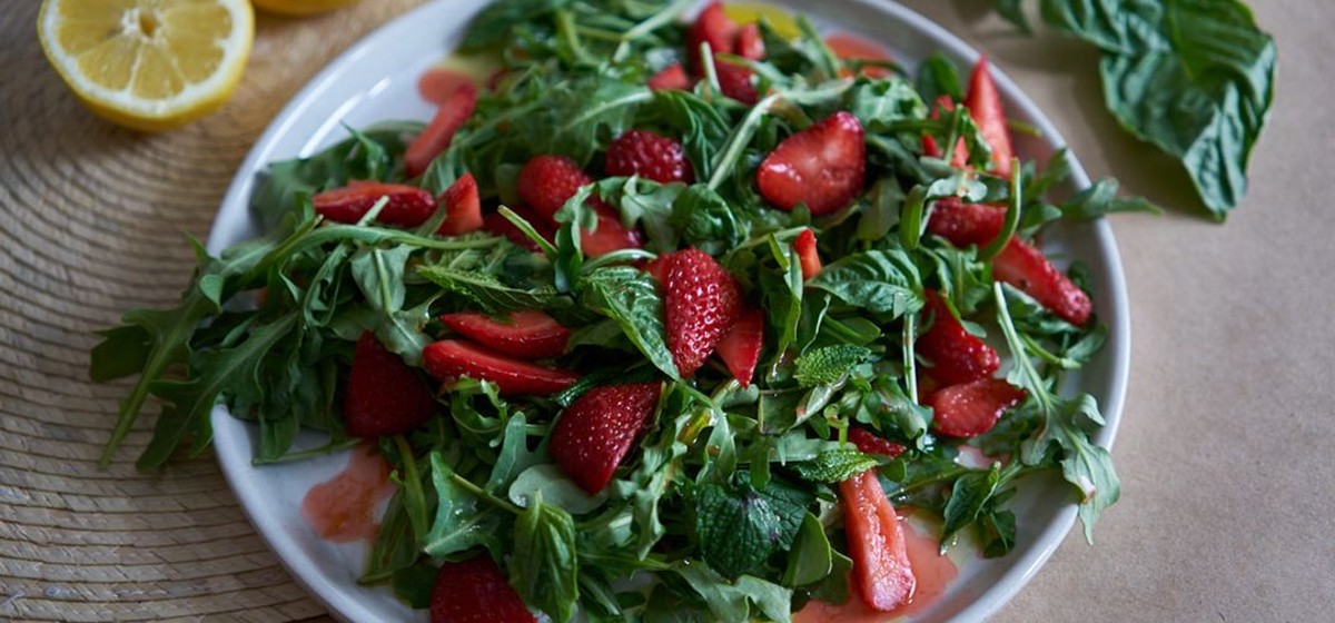 Strawberry Arugula Salad Recipe with Basil and Mint Recipe | SideChef