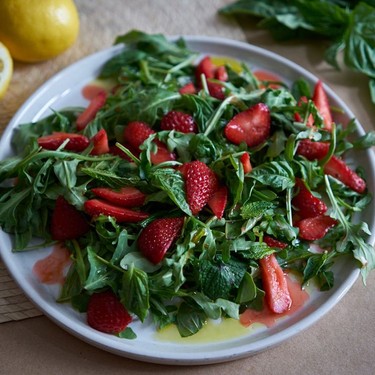 Strawberry Arugula Salad Recipe with Basil and Mint Recipe | SideChef