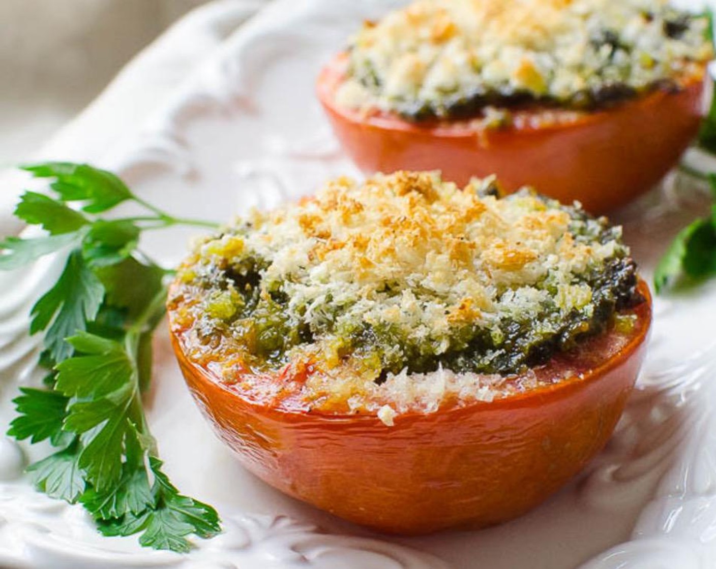 Spring Pesto Roasted Tomatoes