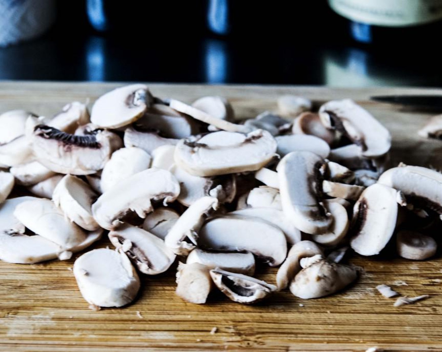 step 2 Take the Mushrooms (3 cups), wash them and slice them up.