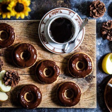 Cider Doughnuts with Tahini Chocolate Bourbon Glaze Recipe | SideChef