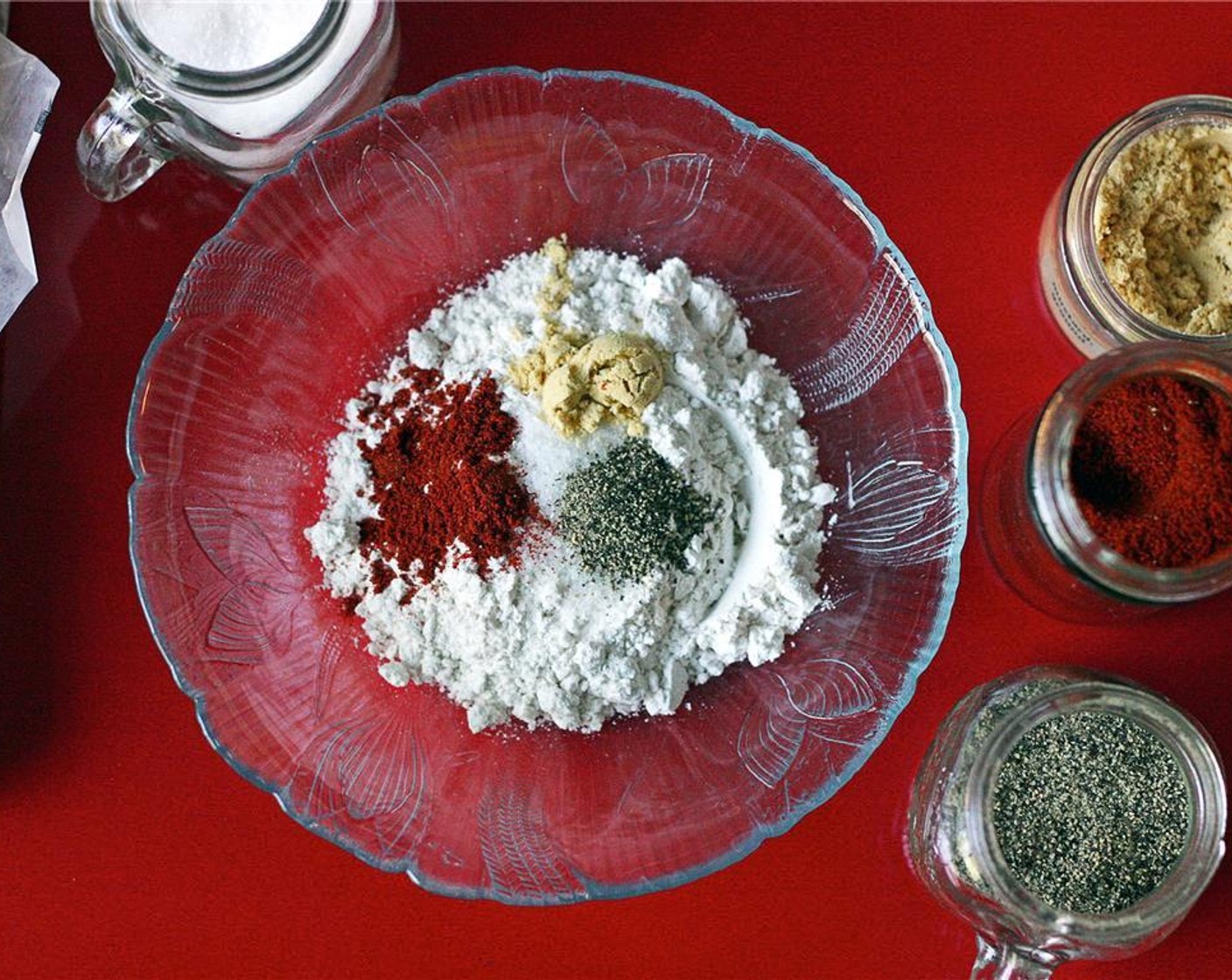 step 1 In a small bowl, combine All-Purpose Flour (1/4 cup), Salt (1 tsp), Dry Mustard (1/2 tsp), Paprika (1/2 tsp), and Ground Black Pepper (1/4 tsp). Mix well with a fork and set aside.