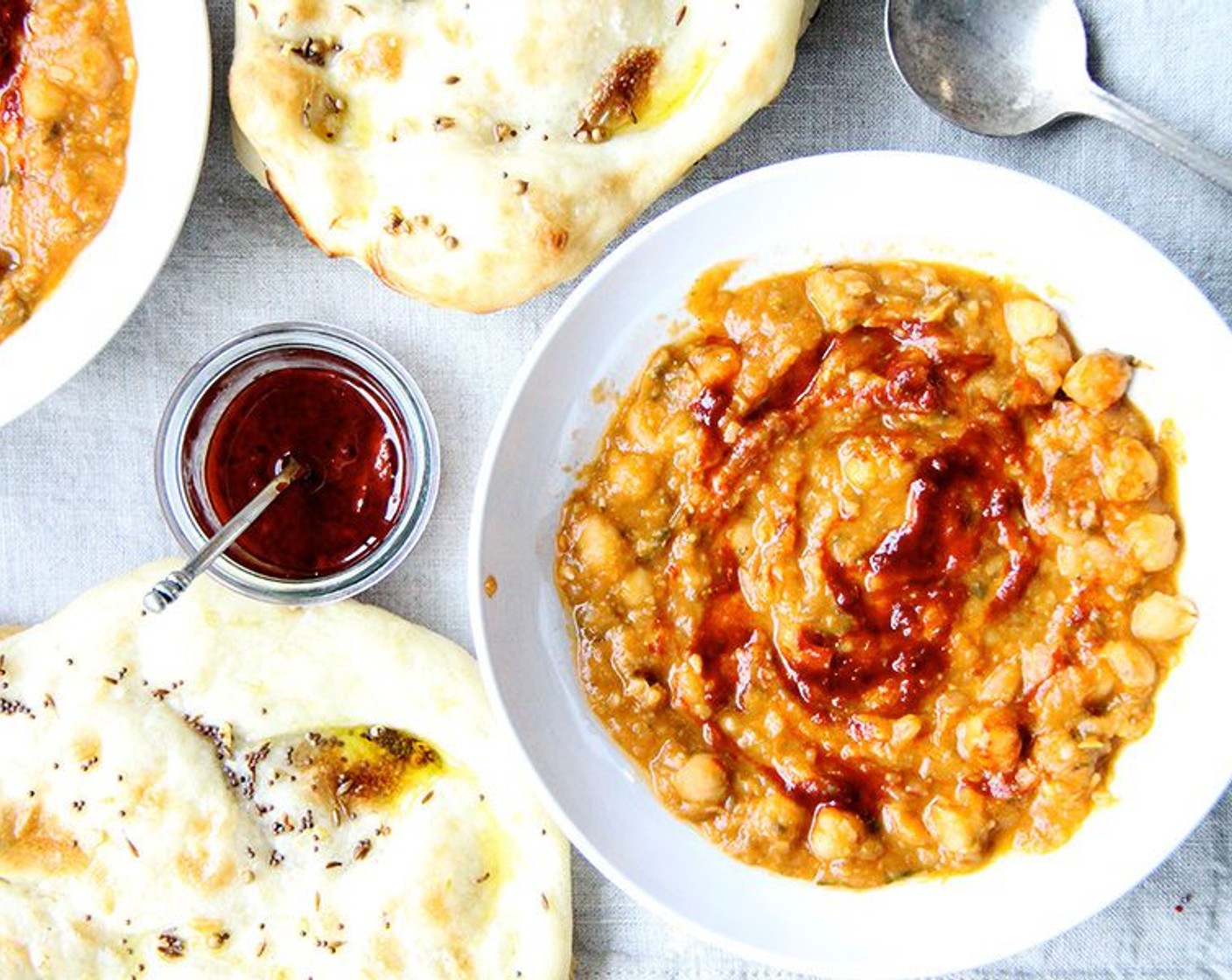 step 11 To serve: ladle the leblebi into bowls. Pass a bowl of Harissa Paste (to taste) on the side. Serve with warm Flatbread (to taste).